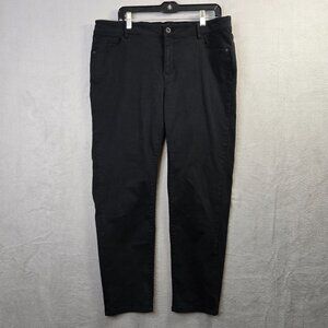 J.Jill Authentic Fit Slim Ankle 16 Black Denim Pants Zip & Button Closure Pocket